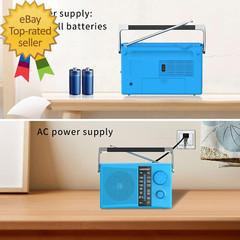 AM/FM Radio with Best Reception AC or Battery Operated Portable Radio with Big