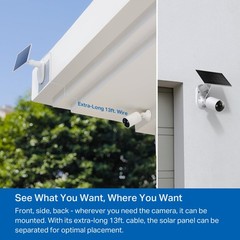 TP-Link 𝗧𝗮𝗽𝗼 SolarCam C402 Kit, Outdoor Battery Camera w/Solar Panel Base…