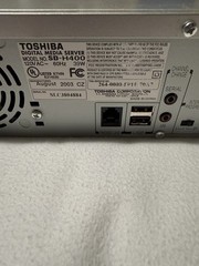 Toshiba SD-H400 TiVo Series 2 DVR Hard Drive Recorder 40GB DVD Silver