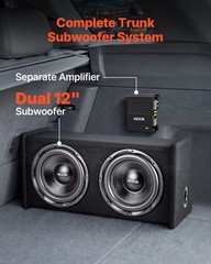 VEVOR Subwoofer Bass Package Dual Car Audio Subwoofer and Amp Package 490W RMS