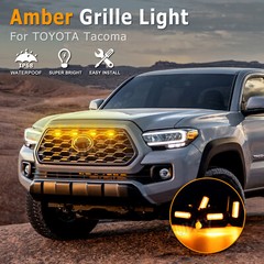 x4 Amber LED Lamp Front Grill Light Kit For Toyota Tacoma 20-23 TRD Raptor Style