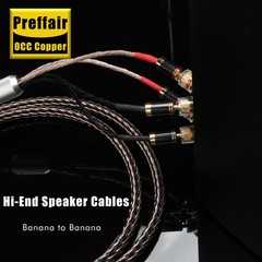 Pair Bi-wire HiFi Speaker Cable 24 Strand 7N OCC Copper Audio Loudspeaker Cord