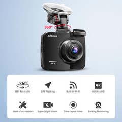 AZDOME 4K 2160P HD WiFi Dash Cam Night Vision GPS Car DVRs Car Camera Cams Video