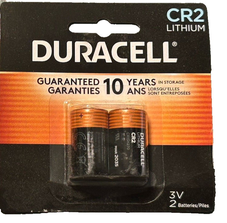 Duracell CR2 Lithium Batteries 3V 2-Pack Expiration MAR 2035