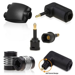 Toslink 90° Digital Optical Audio Cable Adapter Male to Female Right Angle Lot