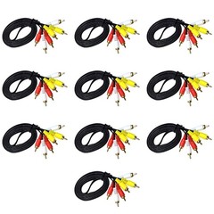 10/20/30/40/50Pcs 1.5m AV Male to Male 3 RCA Audio Video Composite Cable NEW