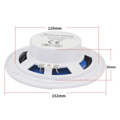 2×5.25″ Marine Boat Car RV Golf Cart Speakers Waterproof Ceiling/In Wall Speaker