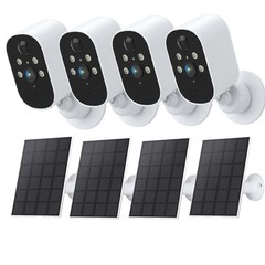 4Pcs Solar Security Camera System Outdoor Wireless WiFi Solar Battery Camera