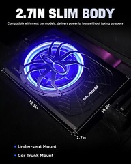 10″ 1200W Car Subwoofer, 2025 Upgraded Slim under Seat Powered Car Subwoofer