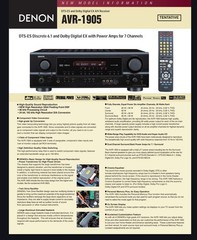 Denon AVR-1905 7.1 Home Theater Receiver Remote Dolby Digital Surround Bundle