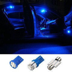 13x Blue LED T10 & 31mm Festoon Bulbs Packge Kit for Interior Map & Dome Lights