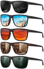 RSQQAV Polarized Sunglasses 5pack, 5pack(black+brown+ice Blue+red+dark Green)