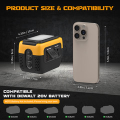 240W Pure Sine Wave Power Inverter for DeWALT 20V Battery PD 140W USB-C AC Outle