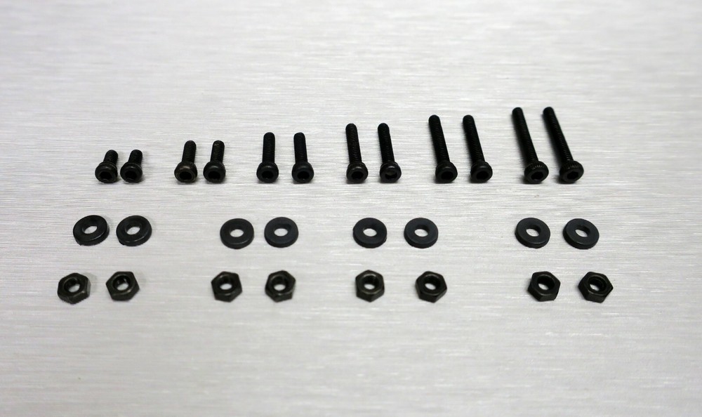 Schwarze Phono Schrauben Set M2 Inbusschrauben für Tonabnehmer / Headshell