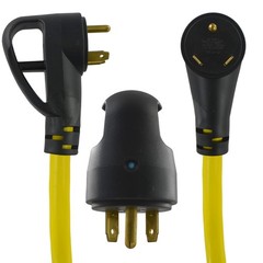 Conntek 14960 Rv 3-Feet Y Cable Adapter Rv 30A Plug To 2 U.S 3 Prong