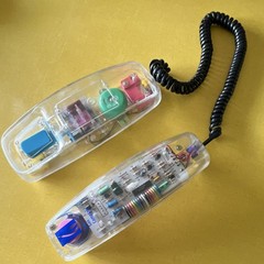 Spectra-Phone TL-8 Trimline Retro Clear Multicolor Corded Telephone 1-Line