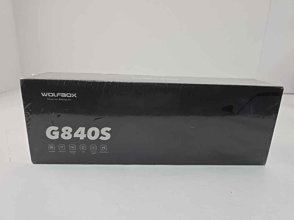 WOLFBOX 12″ G840S Mirror 4K Dash Cam Backup Camera 2160P Full HD Free SD & GPS