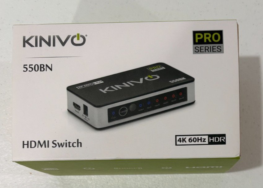 KINIVO 550BN PRO SERIES 5 Port HDMI Switch 4K 60Hz HDR 18Gbps HDCP 2.2