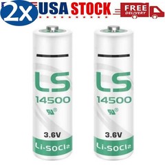 ◉ US STOCK!!! 2X for LS 14500 LS14500 AA 3.6V Lithium Battery