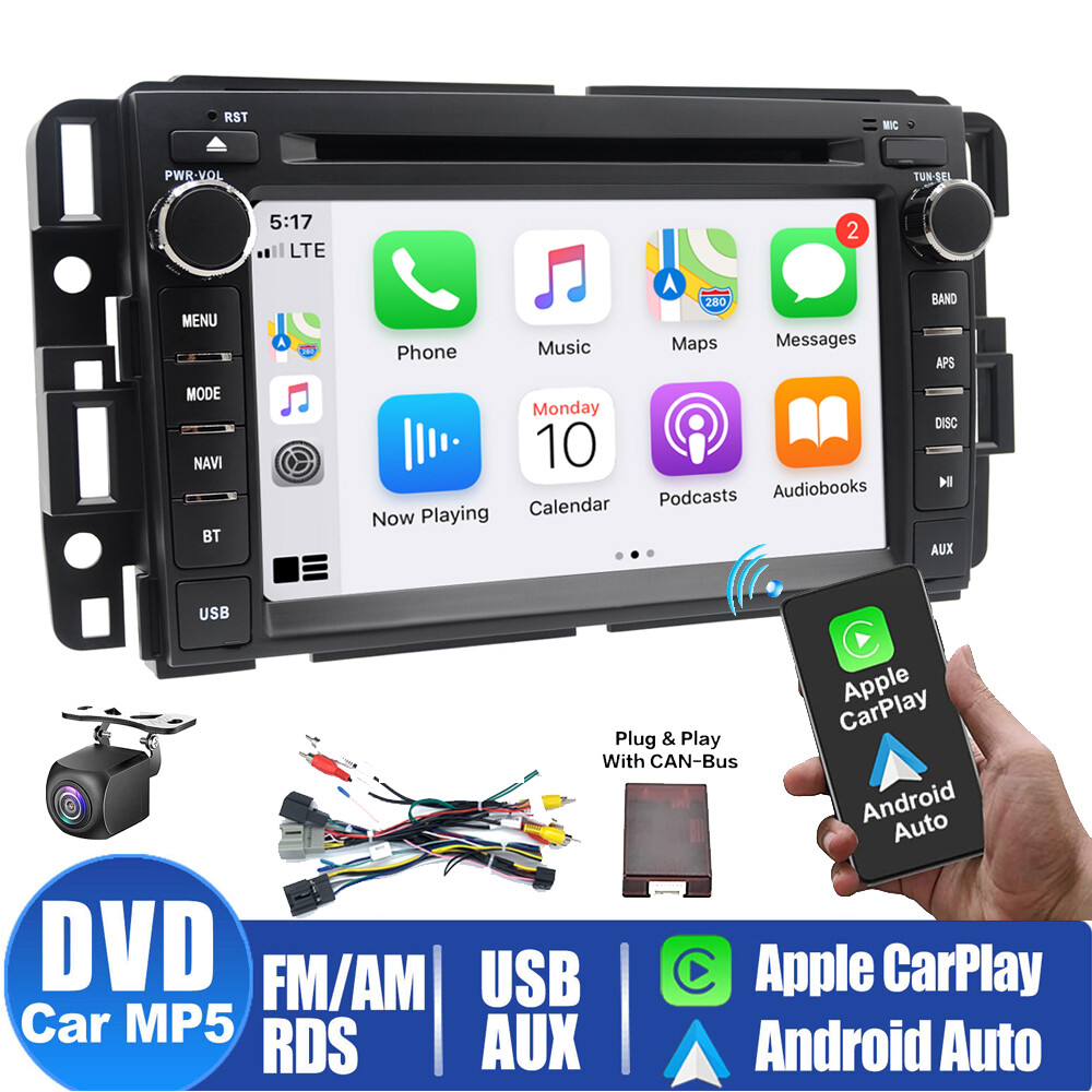 Car Radio Stereo CD DVD Player Carplay For GMC Chevrolet Yukon Silverado Tahoe