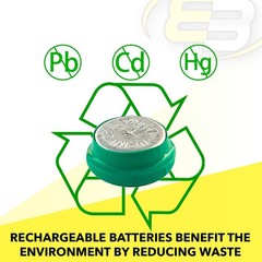 Exell Button 40mAh Rechargable 1.2V NiMH Flat Top Battery