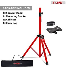 5 Core Speaker Stand Adjustable 31 to 36″ PA DJ Tripod Heavy Duty w 35mm Mount