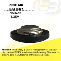 Exell MRB400 1.35V Zinc Air Battery Z400PX PX400 EPX400 RM400