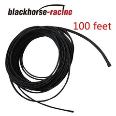 100 FT 1/4″ Expandable Wire Cable Sleeving Sheathing Braided Loom Tubing Black