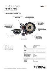 Focal PS165FSE – 6.5″ (16,5 CM) Shallow Basket, 2-Way Component Speaker FLAX EVO