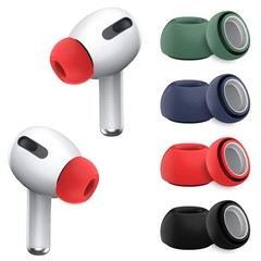 [4-Pair] WQNIDE Ear Tips for Airpods medium, 4 Pair (Black/Blue/Red/Green)