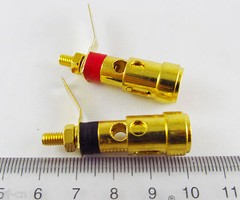 100pcs Spring Loaded Type Gold Speaker AMP Terminal Binding Post Red and Black
