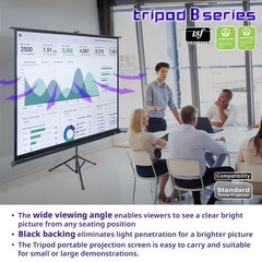 Tripod B, 50-INCH 1:1, Lightweight Pull Up Foldable Stand, Manual, Movie Home…