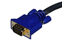 Monoprice VGA (HD15) to 3RCA Component Video Cable, Gold Plated, 6ft