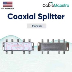 8 Way Power Pass Coaxial Splitter TV 5-2300MHz Satellite RG6 RG59 Cable