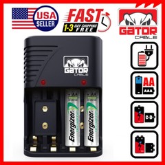 Universal Batteries Charger AA AAA 9V NiMH NiCD Rechargeable Batteries Plug-In