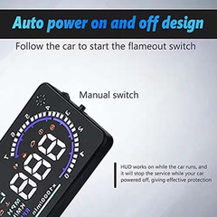5.5 In. HUD Head Display with Windshield Screen Projector in Black (1-Pack)