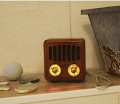 Opis Radio 2 Cherry Wood FM Radio Bluetooth Speaker w/ Micro SD Slot & USB Port