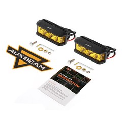 AUXBEAM 5″ LED Work Light Bar Spot Pods Fog Driving Amber Lamp for Jeep Ford 4″