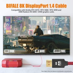 VESA Certified 8K DisplayPort 1.4 Cable 15ft DP HBR3 Braided Ultra HD 2 Pack