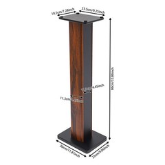 Rosewood Wood-Grain MDF Speaker Stands Pair 35.4″ (90cm) Sand-Fillable Anti-Slip