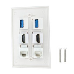 HDMI 2.0 Wall Plate 6 Port Wall Plate HDMI Ethernet USB 3.0 Adapter Panel Outlet