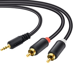 RCA Cables – 59IN/5FT Stereo Jack to 2RCA Plugs for Smartphone, Tablet, HDTV, DV