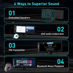11.26″ Car Stereo Wireless Apple CarPlay Android Auto FM Touch Screen Radio DVR