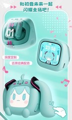 Anime Miku LCD Bluetooth Headphones Touch Screen Android Hatsune Earbuds New