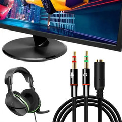 3.5mm Audio Jack to Headphone Microphone Splitter Converter Adaptor Mobile Tab