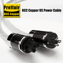 Preffair High Fidelity OCC Copper Conductor Silver Plating Power Cable DIY Plug