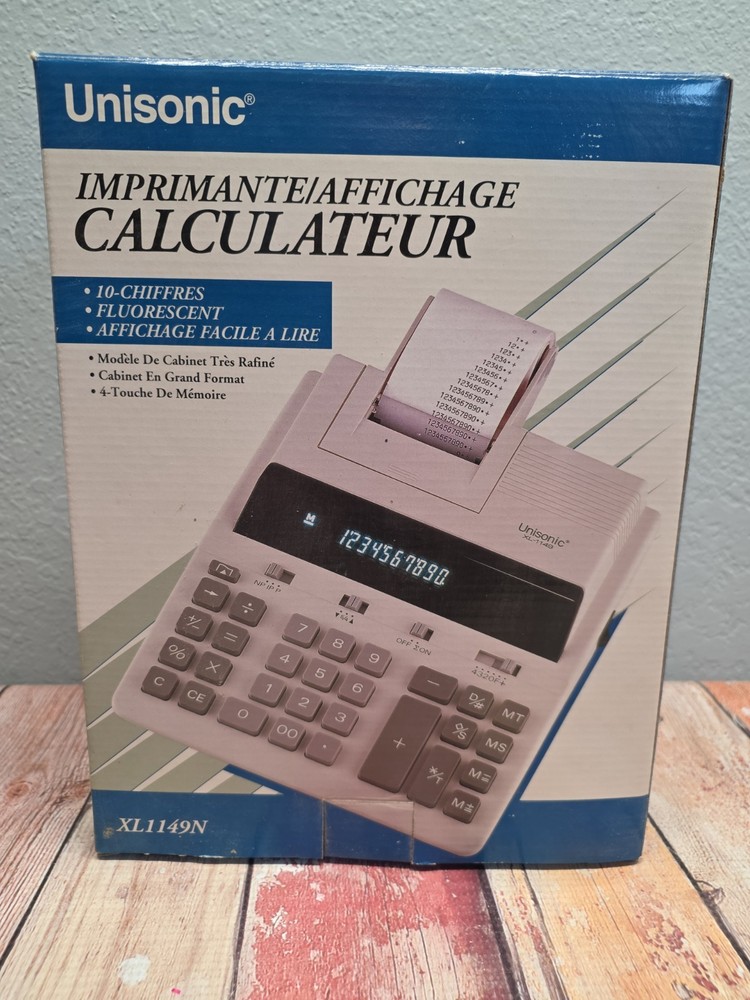 Calculator Unisonic XL-1149N Printer Display 10 Digit 4 Key Memory