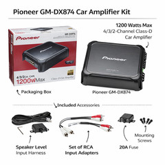 Pioneer GM-DX874 4 Channel Car Amplifier 1200W Max 100W RMS x4 Class D Amp