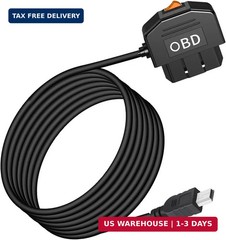 OBD Power Cable for Dash Camera, OBD2 to Mini USB Power Adapter Hardwire Charger