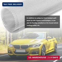 40×13″ Car Grill Mesh for Bumper,Cuttable Metal Mesh Grill with 3x6mm Diamond Sh